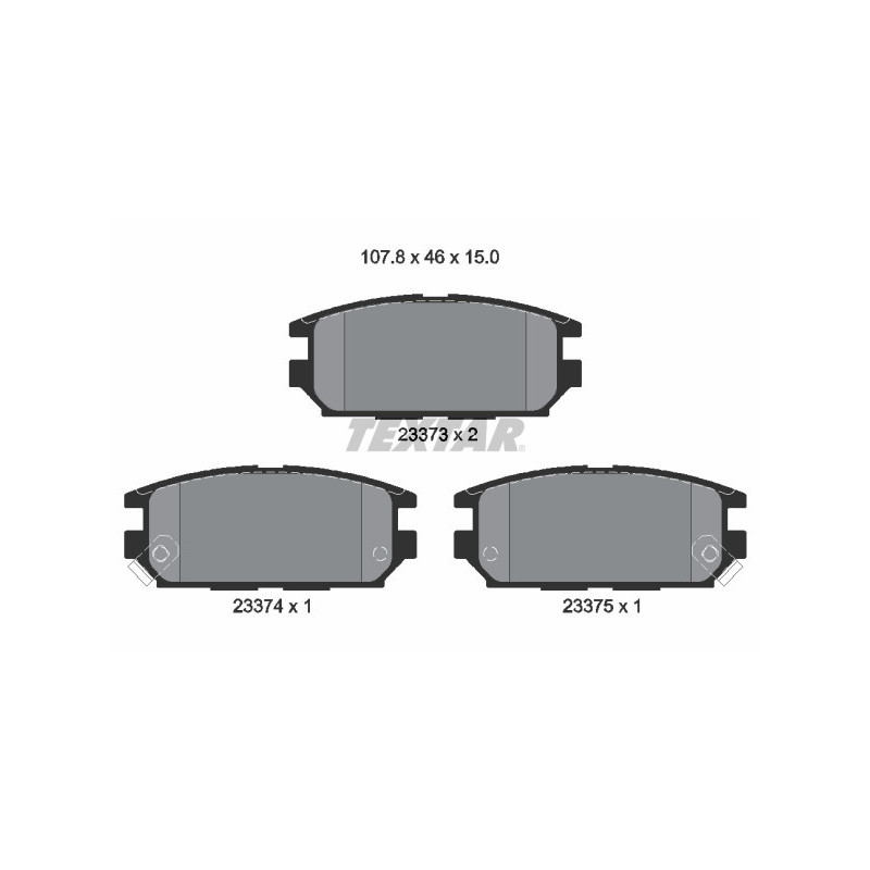 TEXTAR 2337301 Plaquettes de frein arrière pour Chariot Lancer Shogun Galant 3000