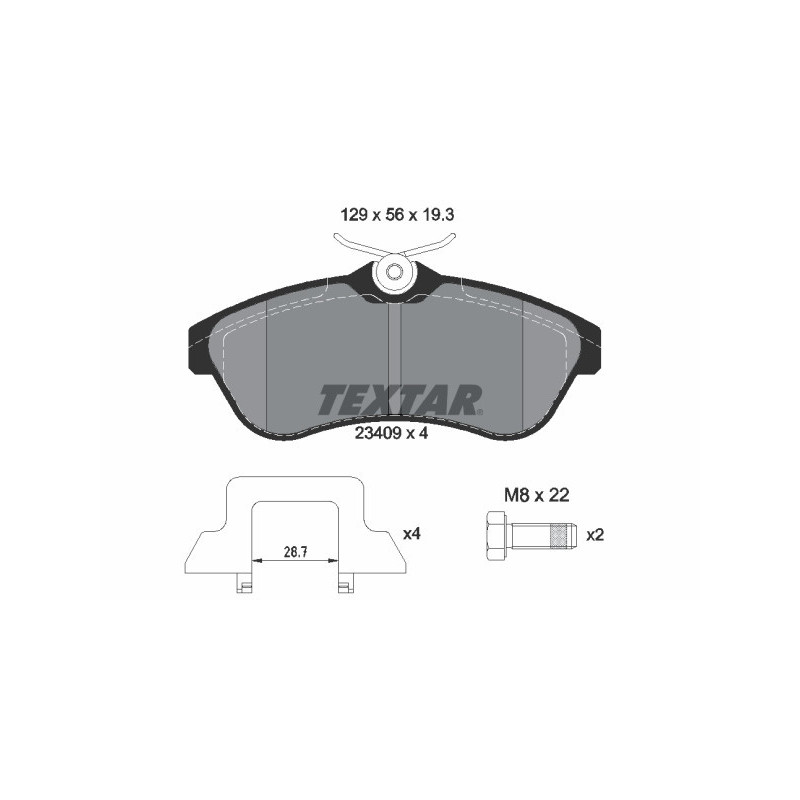 TEXTAR 2340902 Pastiglie freno anteriore per Citroen C3 C2