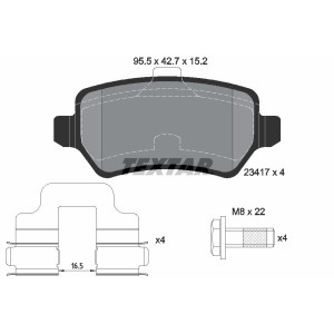 TEXTAR 2341781 Pastiglie freno posteriore per Astra Zafira Meriva Astravan Corsa Corsavan