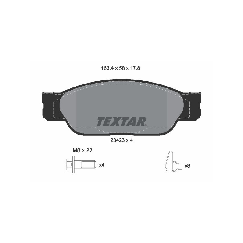 TEXTAR 2342301 Pastiglie freno anteriore per S-Type LS Thunderbird