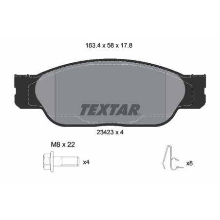 TEXTAR 2342301 Klocki hamulcowe przód dla S-Type LS Thunderbird