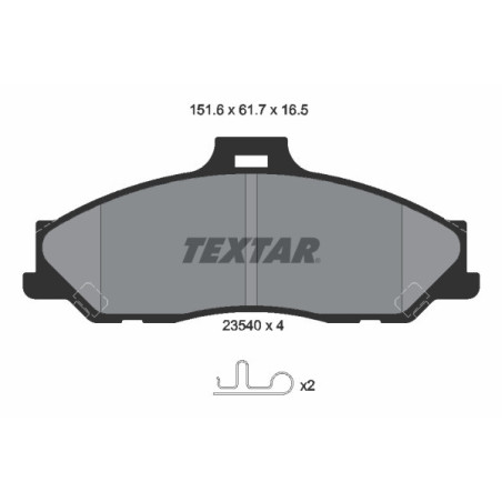 TEXTAR 2354001 Brake Pads Set Front for Ranger B-Series BT-50