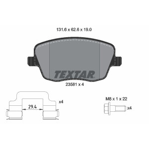 TEXTAR 2358101 Brzdové destičky přední pro Polo Fabia Ibiza Roomster