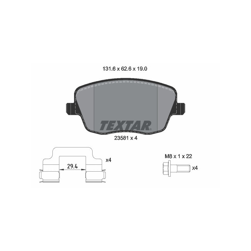 TEXTAR 2358101 Plaquettes de frein Avant pour
