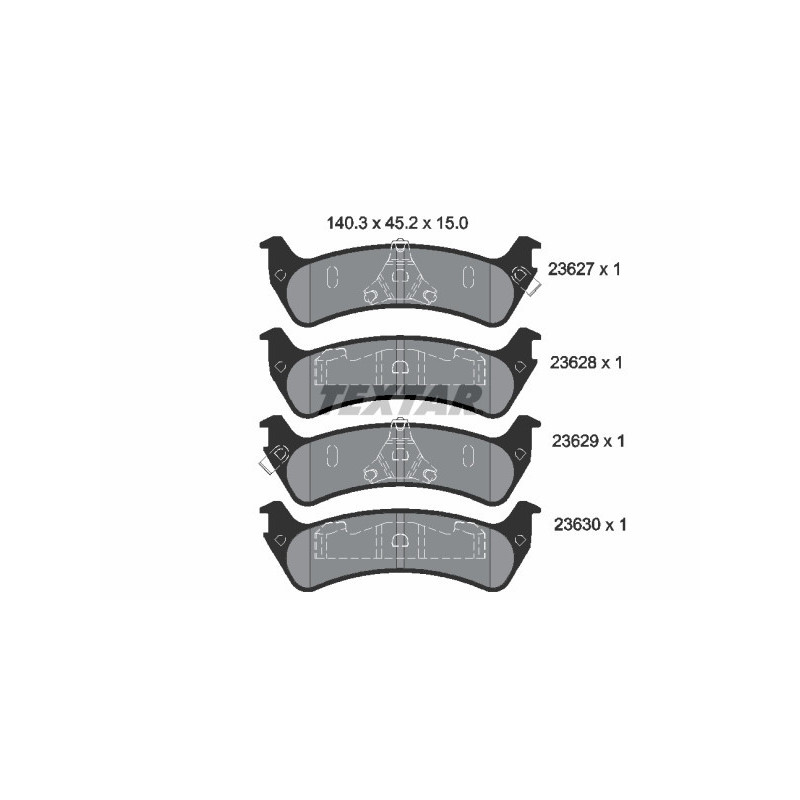 TEXTAR 2362701 Brzdové platničky zadný pre Ford Explorer