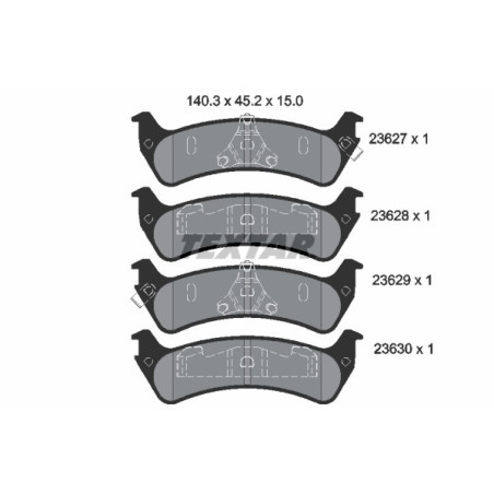 TEXTAR 2362701 Brzdové platničky zadný pre Ford Explorer