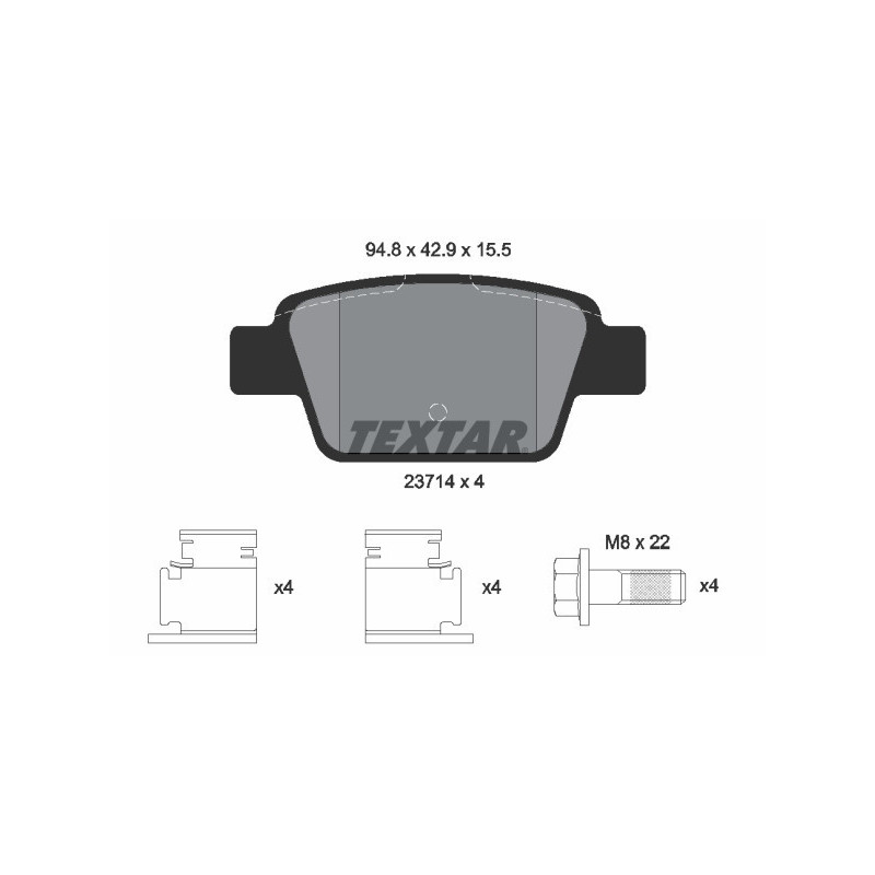 TEXTAR 2371481 Klocki hamulcowe tył dla Stilo MiTo Multipla Bravo Delta Linea