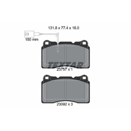 TEXTAR 2375701 Pastiglie freno anteriore per 159 Ghibli Quattroporte Delta
