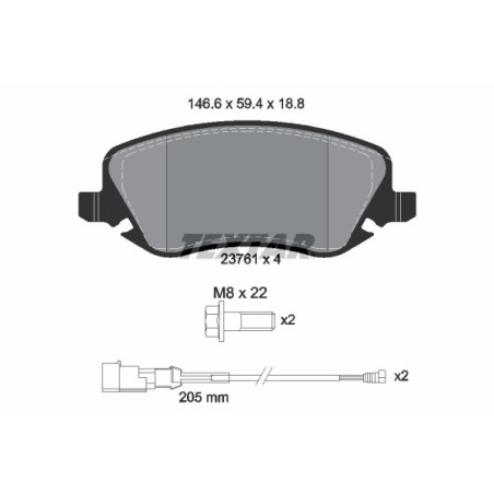 TEXTAR 2376101 Plaquettes de frein Avant pour