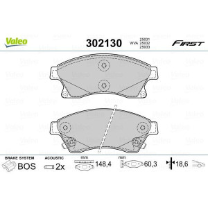Pastiglie freno Anteriore per Chevrolet Opel Vauxhall VALEO 302130