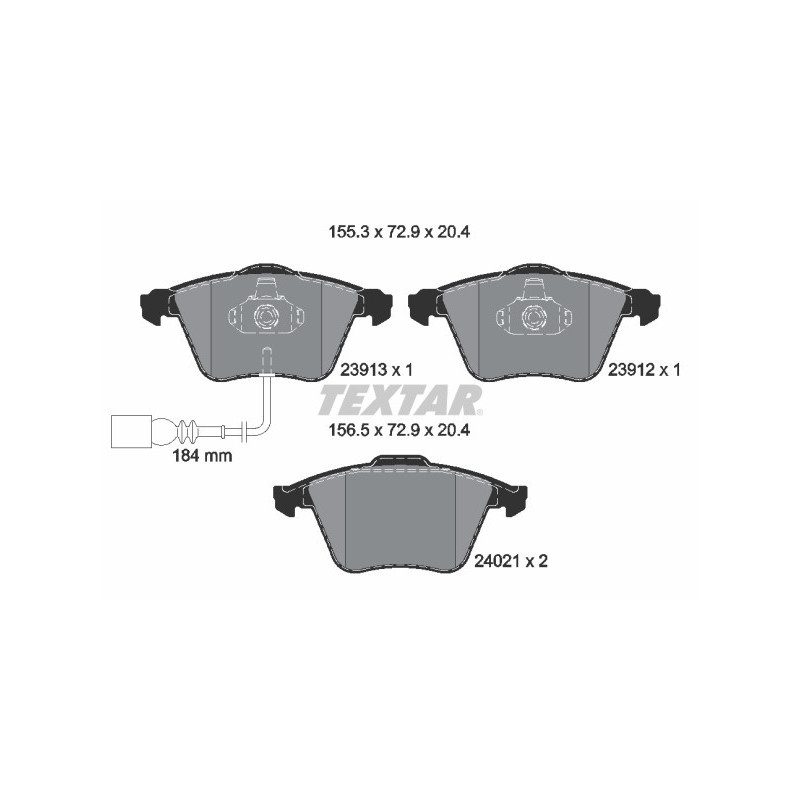 TEXTAR 2391301 Brake Pads Set Front for Golf TT Scirocco A3 Leon