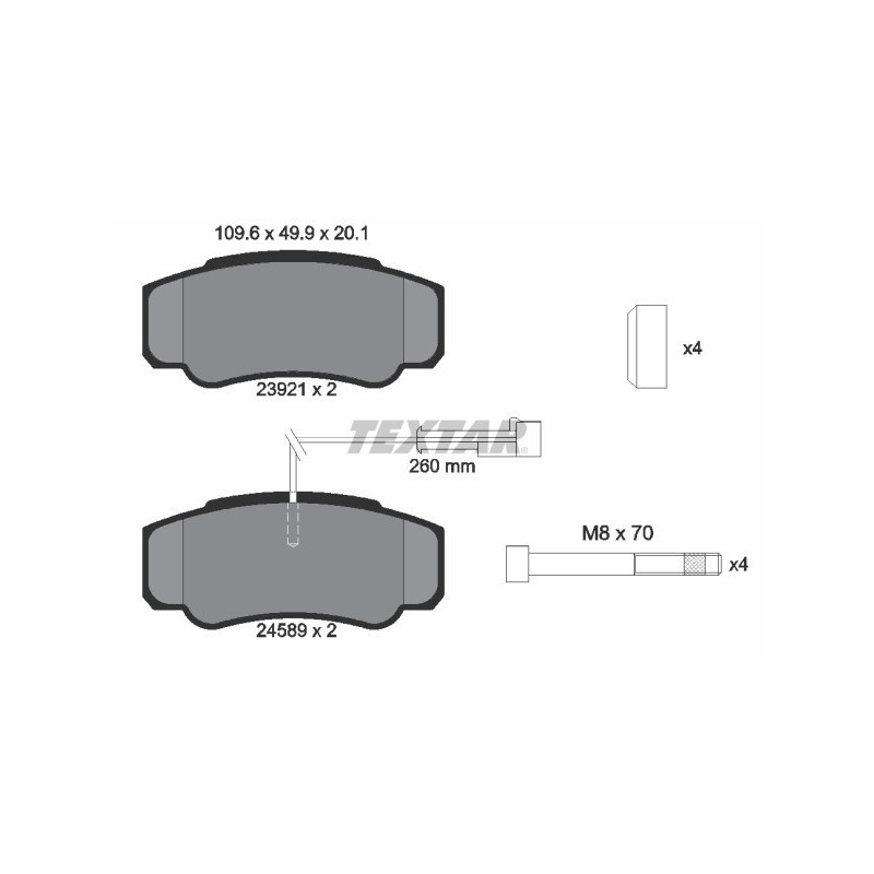 TEXTAR 2392103 Bremsbeläge Hinten für Nissan Cabstar