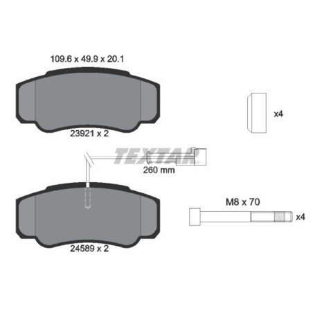 TEXTAR 2392103 Bremsbeläge Hinten für Nissan Cabstar