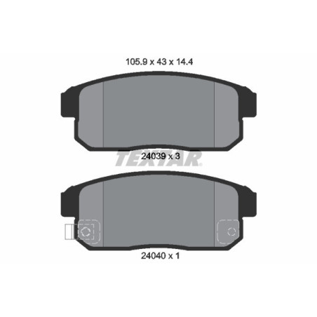 TEXTAR 2403901 Brzdové platničky zadný pre Mazda RX-8