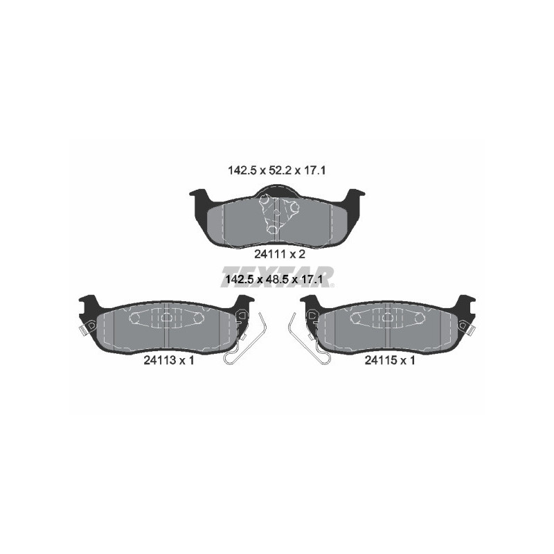 TEXTAR 2411102 Bremsbeläge Hinten für