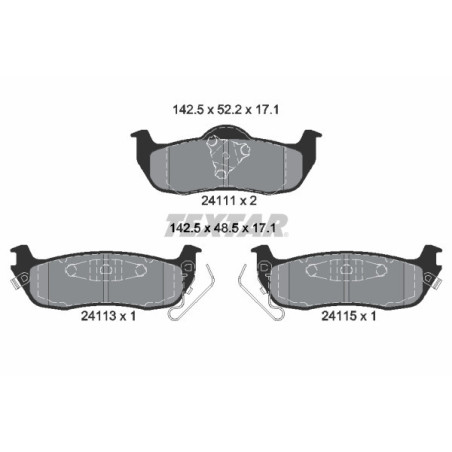 TEXTAR 2411102 Pastillas de freno trasero para NP300 Titan Armada QX56