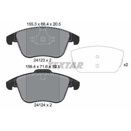 TEXTAR 2412305 Pastillas de freno delantero para Range Rover Evoque MG