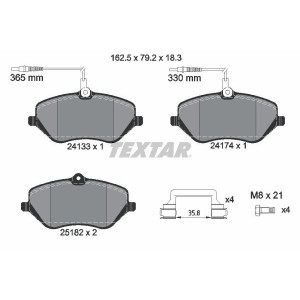 TEXTAR 2413303 Brzdové destičky přední pro 407 C5 C6