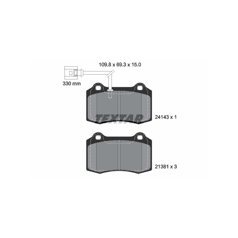 TEXTAR 2414301 Brake Pads Set Front for Seat Leon
