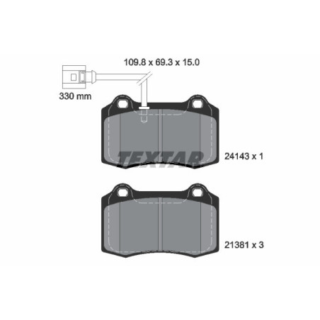 TEXTAR 2414301 Pastillas de freno delantero para Seat Leon