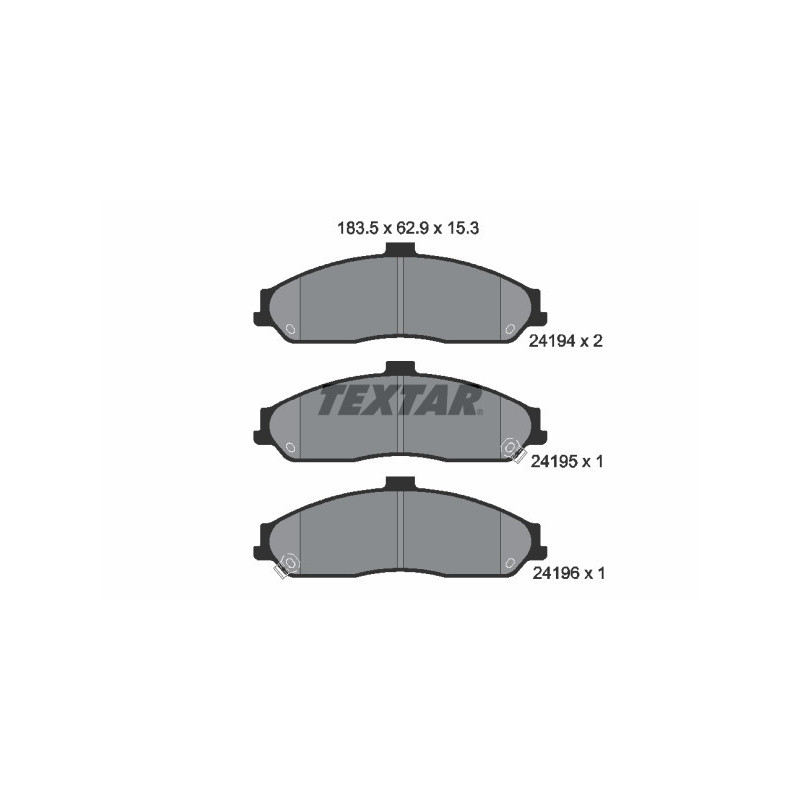 TEXTAR 2419401 Brzdové platničky predný pre Corvette Monaro XLR