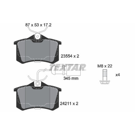 TEXTAR 2421101 Pastiglie freno posteriore per Audi A4