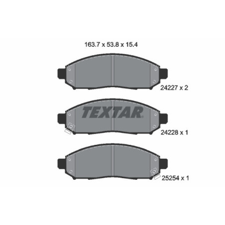 TEXTAR 2422704 Brzdové destičky přední pro NP300 Navara NV200 Serena Leaf Pathfinder