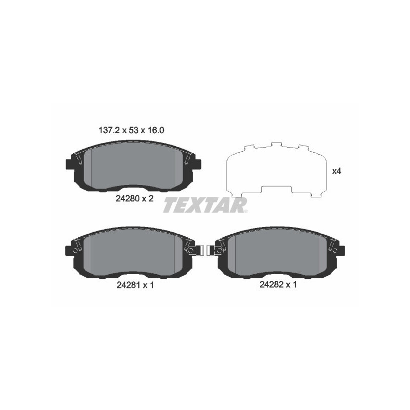 TEXTAR 2428001 Brake Pads Set Front for SX4 Sedici Cube Skyline