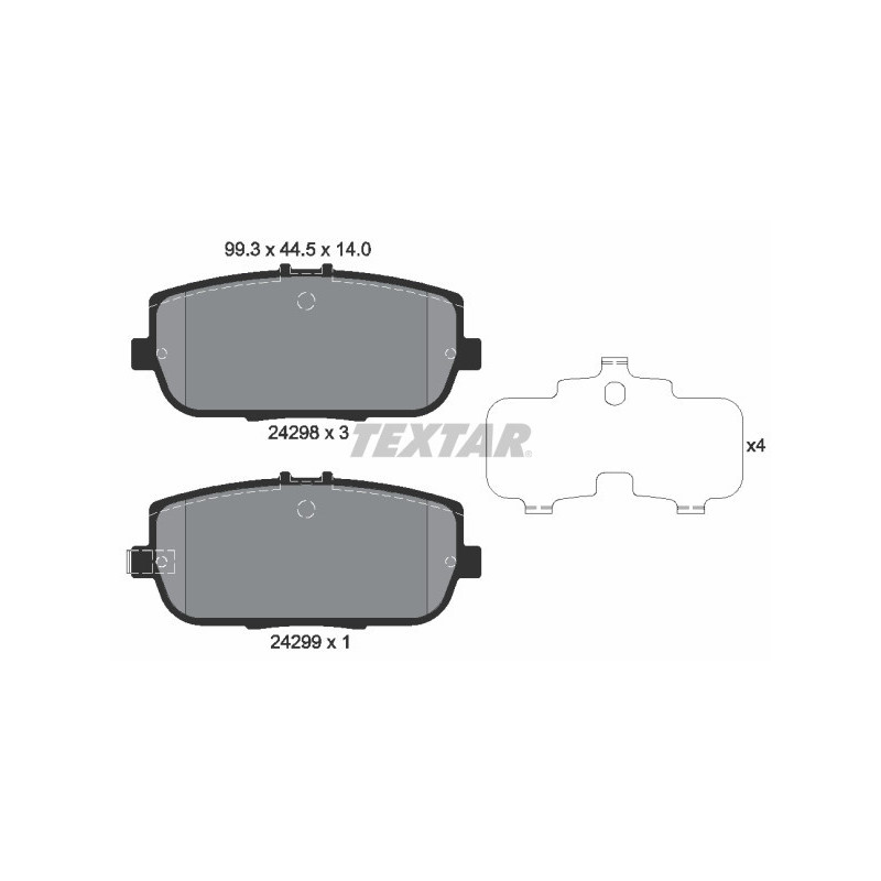 TEXTAR 2429801 Bremsbeläge Hinten für MX-5 124