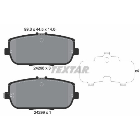 TEXTAR 2429801 Brake Pads Set Rear for MX-5 124