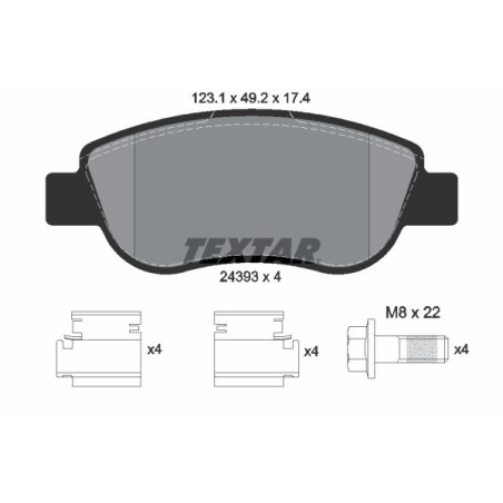 TEXTAR 2439301 Klocki hamulcowe przód dla Fiat Palio