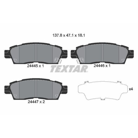 TEXTAR 2444501 Plaquettes de frein arrière pour Trailblazer 9-7X Traverse Envoy Acadia