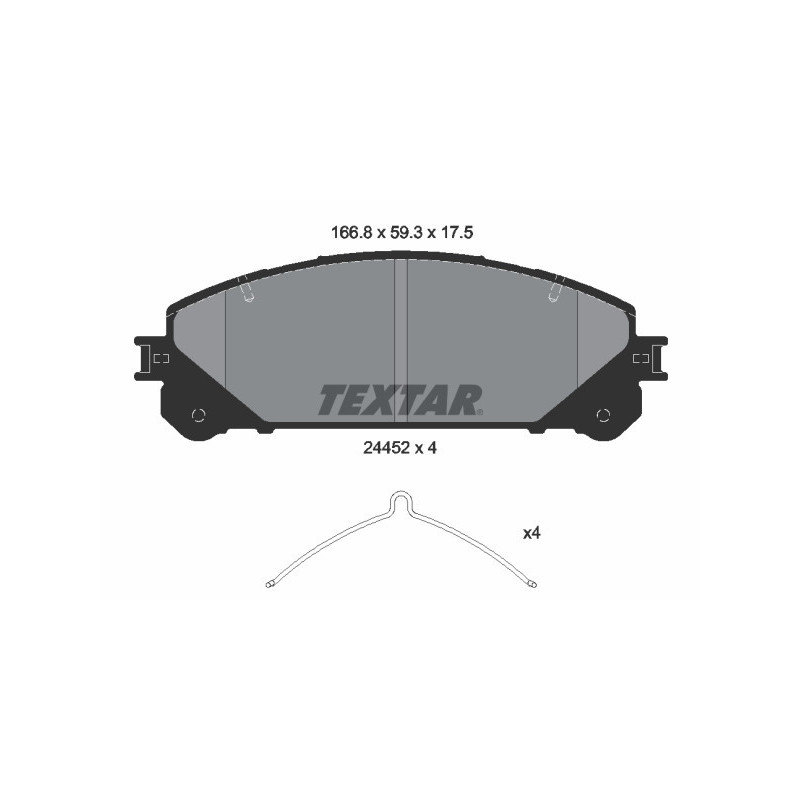 TEXTAR 2445201 Brzdové destičky přední pro RX NX Highlander RAV4 Sienna Alphard Camry ES