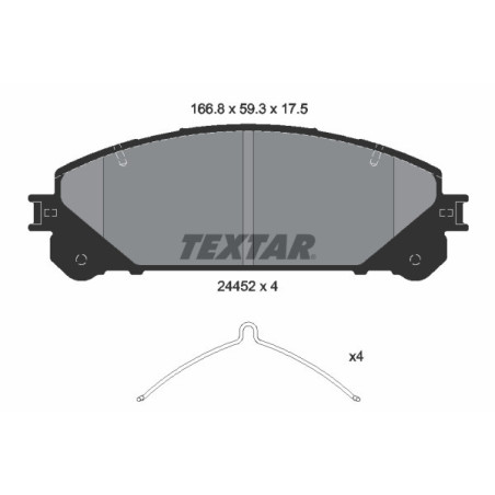 TEXTAR 2445201 Klocki hamulcowe przód dla RX NX Highlander RAV4 Sienna Alphard Camry ES LM