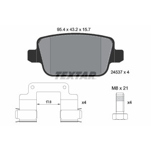 TEXTAR 2453702 Brake Pads Set Rear for V70 S80 XC70 Freelander 2