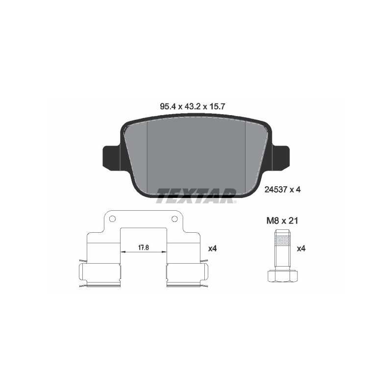 TEXTAR 2453702 Brake Pads Set Rear for