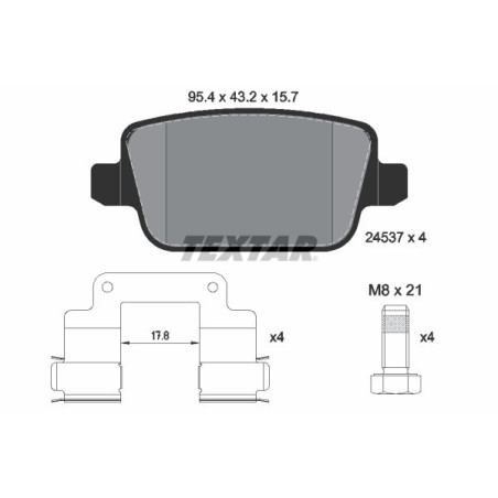 TEXTAR 2453702 Bremsbeläge Hinten für