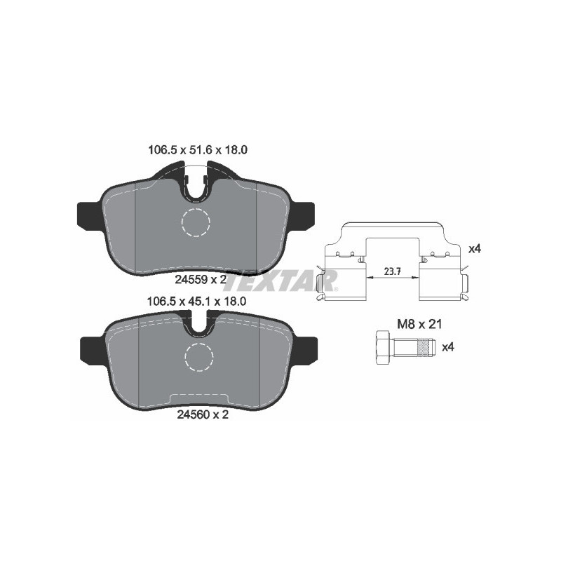 TEXTAR 2455901 Bremsbeläge Hinten für BMW Z4