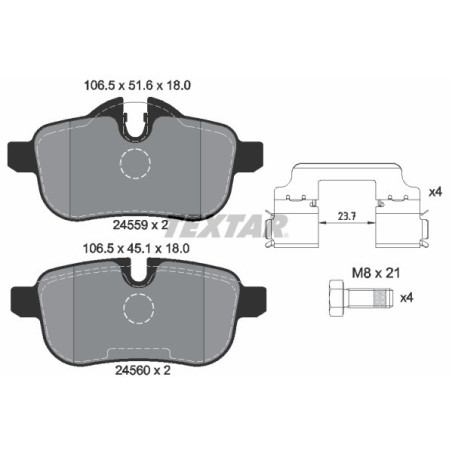 TEXTAR 2455901 Pastiglie freno posteriore per BMW Z4
