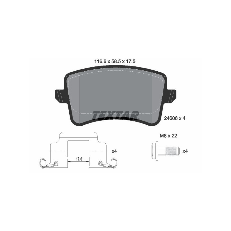 TEXTAR 2460682 Bremsbeläge Hinten für Audi A5 A4 Q5