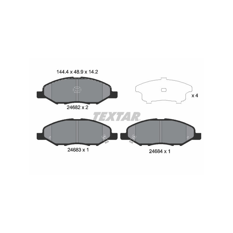 TEXTAR 2468201 Klocki hamulcowe przód dla Micra Tiida Note Bluebird Lancer Versa