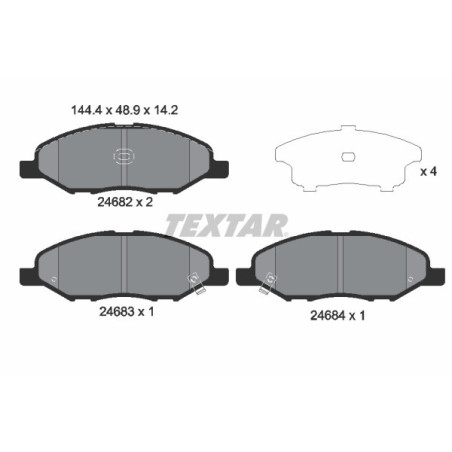 TEXTAR 2468201 Klocki hamulcowe przód dla Micra Tiida Note Bluebird Lancer Versa