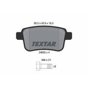 TEXTAR 2469204 Brzdové destičky zadní pro Citan NV250