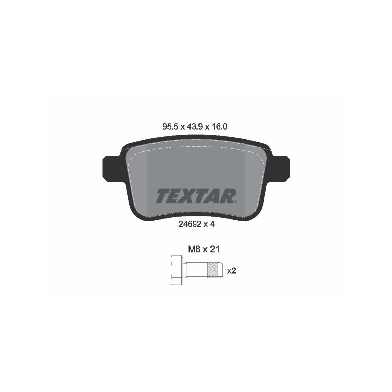 TEXTAR 2469204 Brzdové platničky zadný pre Citan NV250
