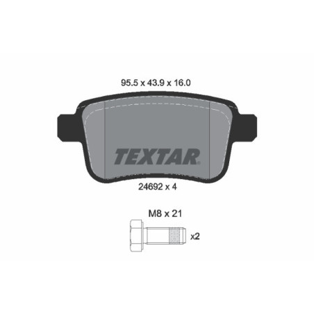 TEXTAR 2469204 Brzdové platničky zadný pre Citan NV250