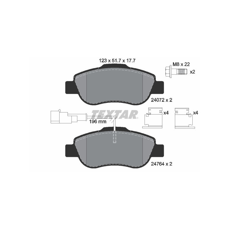 TEXTAR 2476401 Brake Pads Set Front for 500 Ka