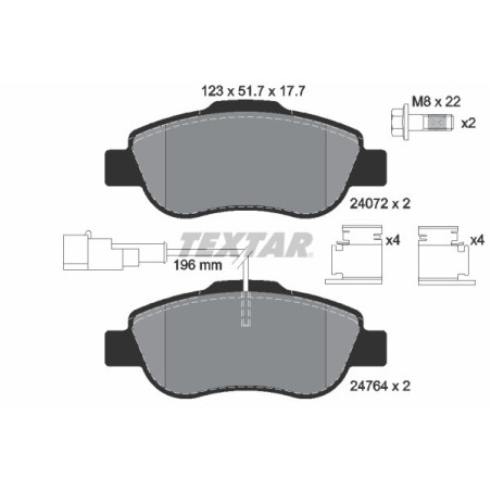 TEXTAR 2476401 Plaquettes de frein avant pour 500 Ka