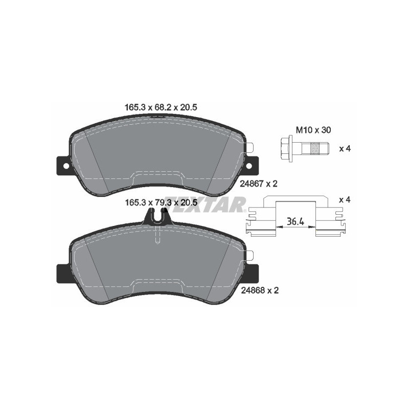 TEXTAR 2486781 Brzdové destičky přední pro Mercedes GLK