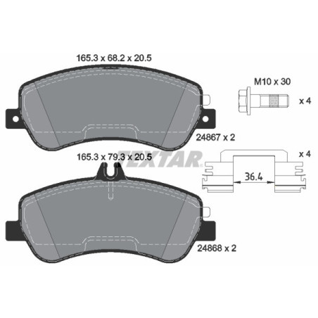 TEXTAR 2486781 Brzdové platničky predný pre Mercedes GLK
