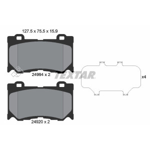 TEXTAR 2499401 Pastillas de freno delantero para 370 Q60 FX G Q70 Q50 QX70 M37